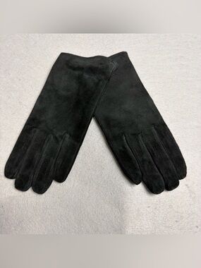 New VTG Isotoner Black Suede Leather Driving Gloves M
